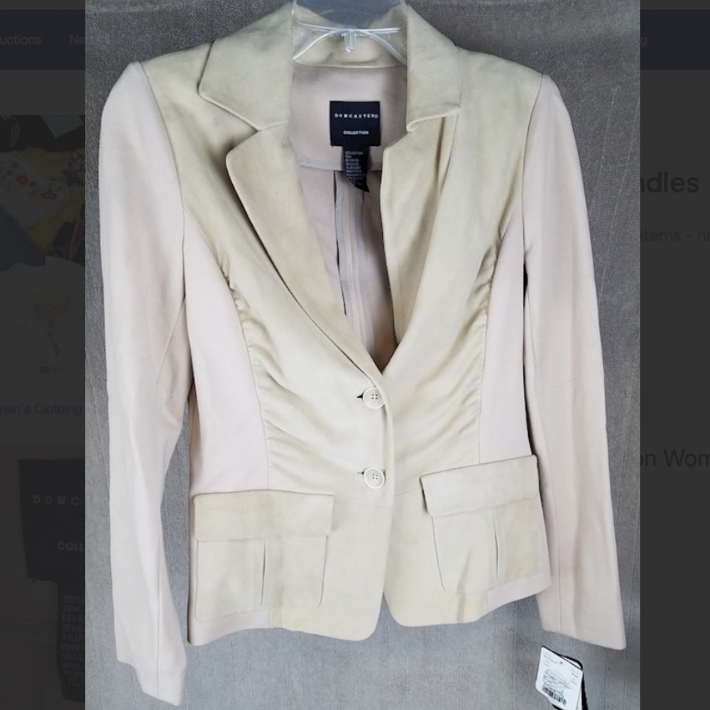 **FINAL PRICE** DONCASTER COLLECTION Cream Leather Jacket - NWT